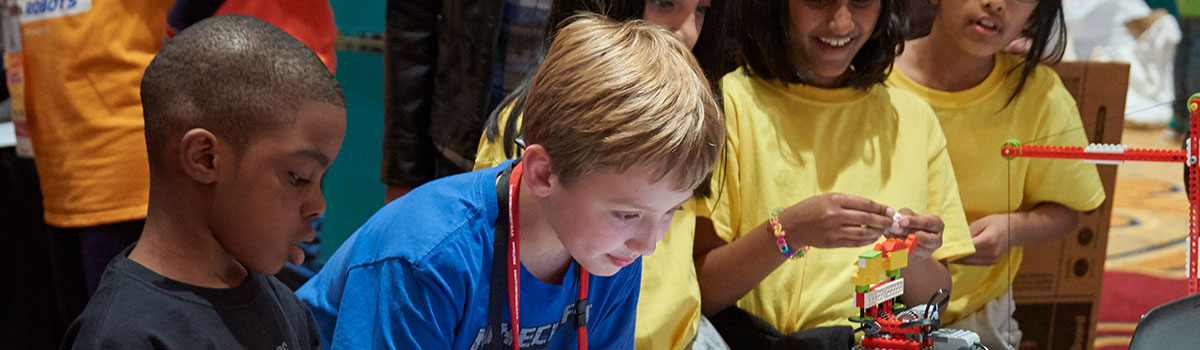 FIRST LEGO League Jr. team with their model